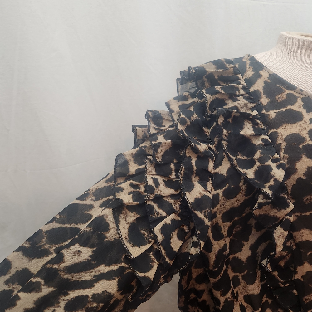 Truth Leopard Print Ruffle Top - Picture 3 of 8